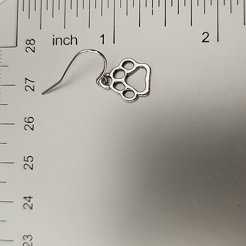 PAW Print Earrings 925 posts Adorable for a Pet Lover  Tibetan charms - Picture 2 of 2